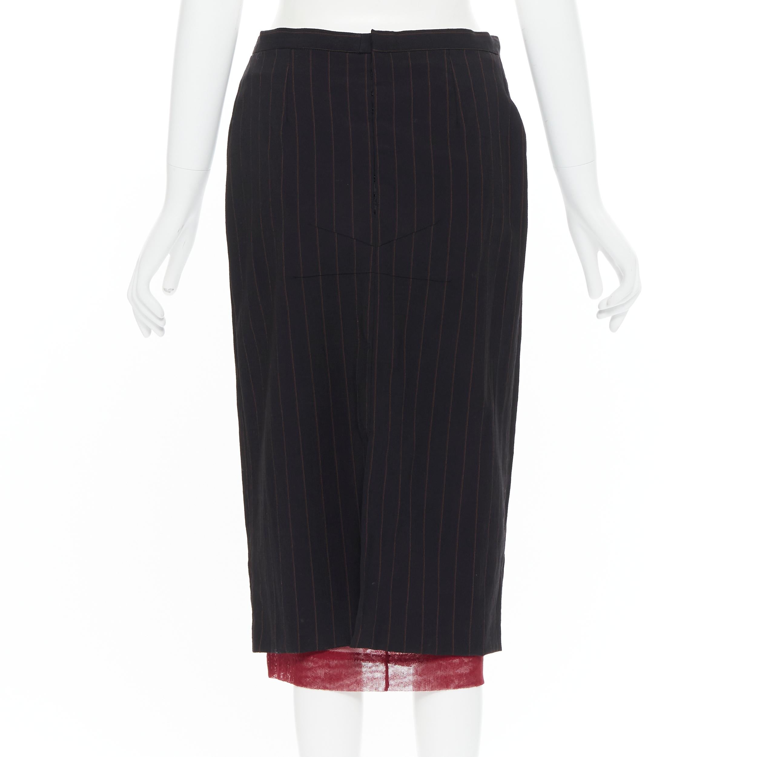 DOLE GABBANA black pinstripe wool double breasted blazer skirt set IT42 M For Sale 2