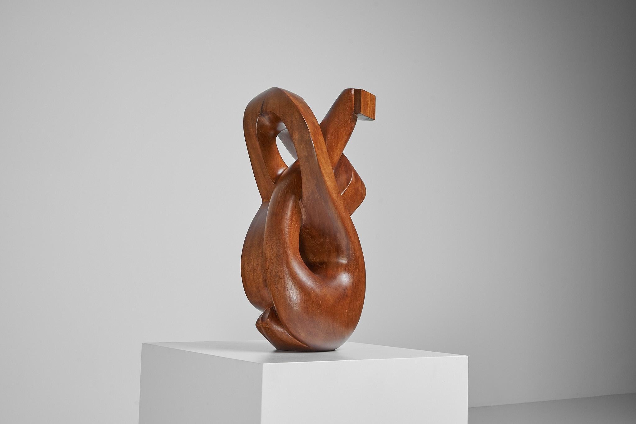 Dolf Breetvelt Sculpture in Solid Elm Netherlands, 1963 For Sale 1