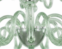 Dolfin 18-Light Ocean Green Murano Glass Chandelier by Sylcom, Italy