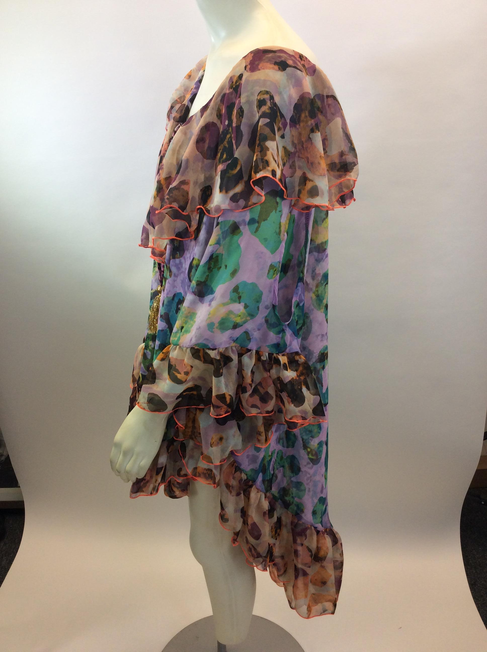Doll Multi-Color Print Hi-Lo Cover Up 
$150
Made in South Africa
100% Silk
Length 29