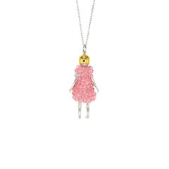 Doll Necklace with Pink Flower Dress