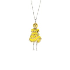 Doll Necklace with Yellow Gold Dress
