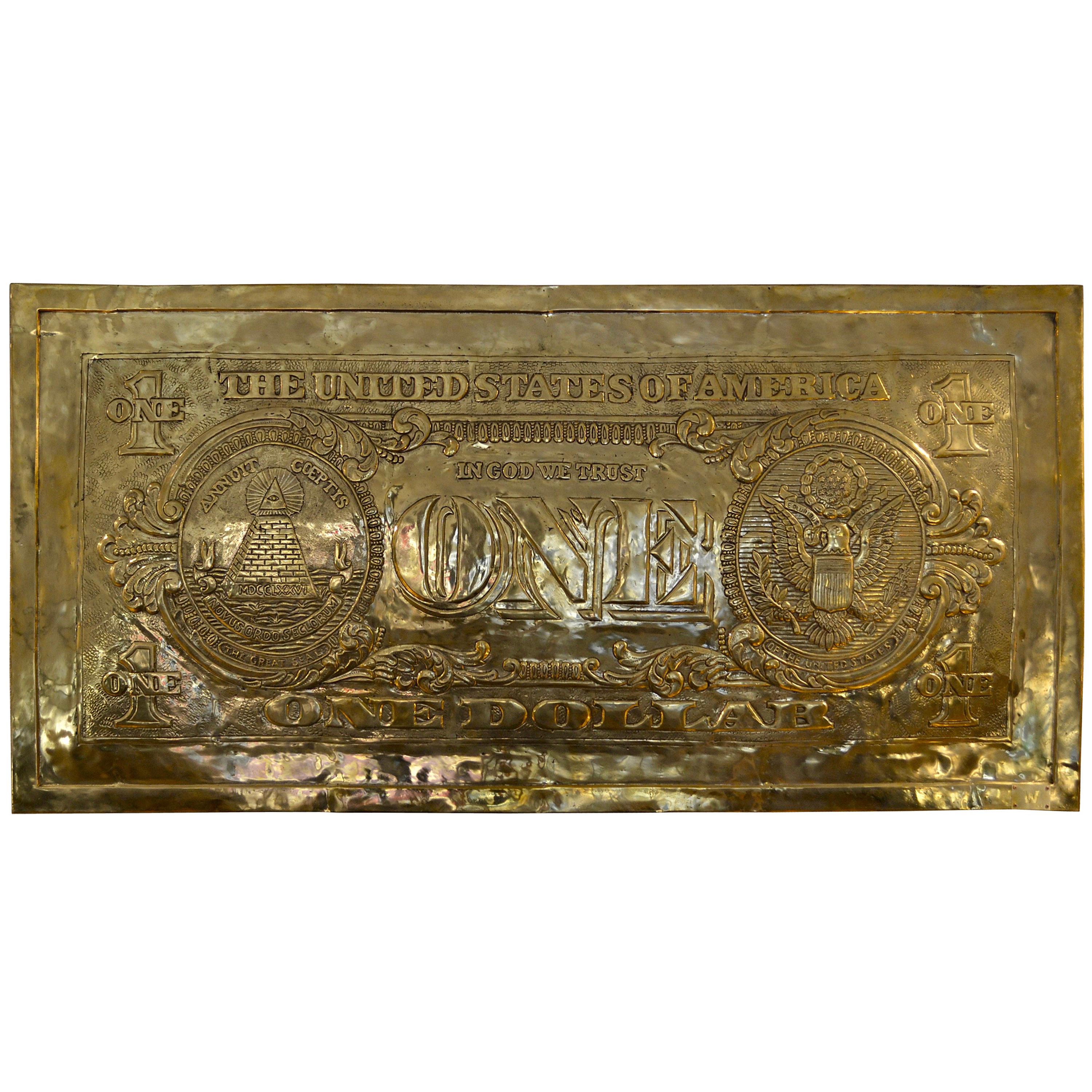 Dollar Sculpture in Gilt Bronze by A. Wargenbrant For Sale