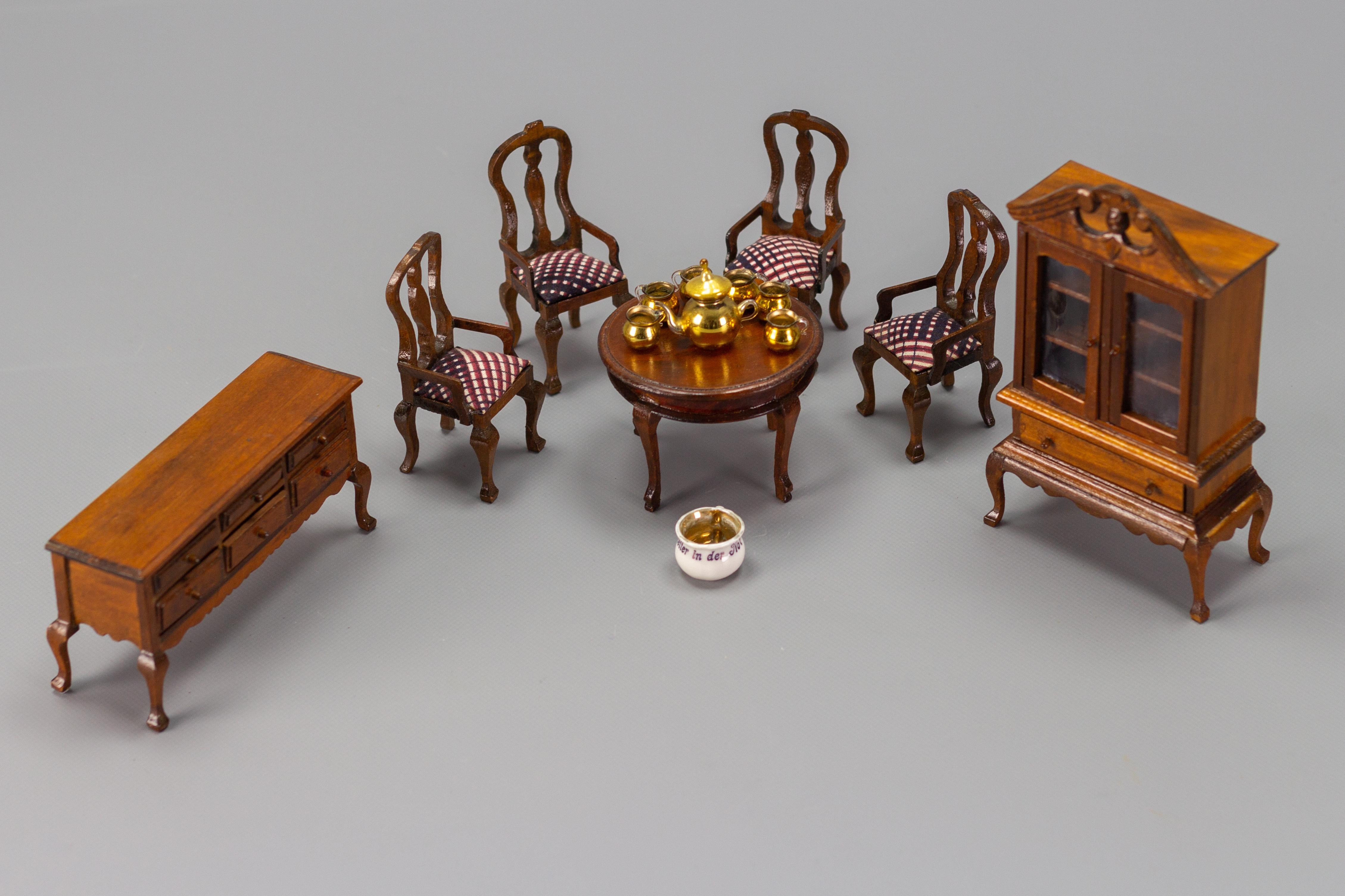 Vintage Dollhouse Miniature Dining Room Furniture Set, Germany 2
