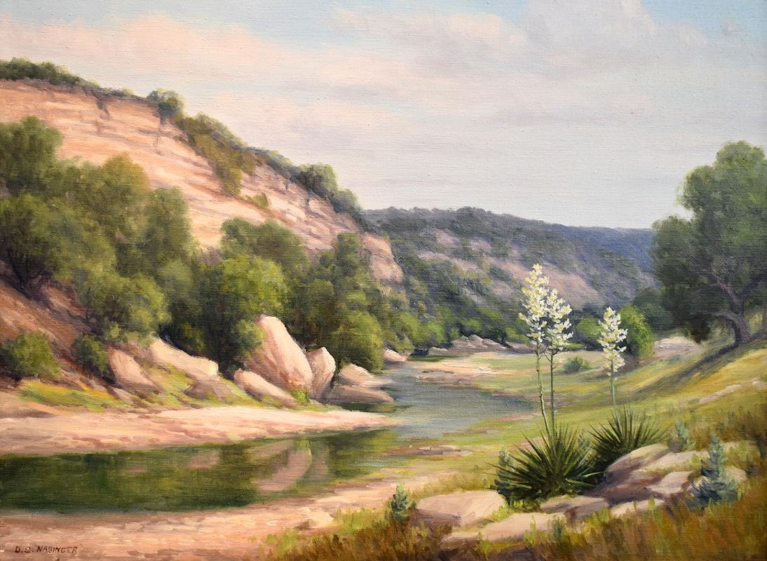 Dollie Nabinger Landscape Painting - "Hill Country Creek"  Texas Hill Country 