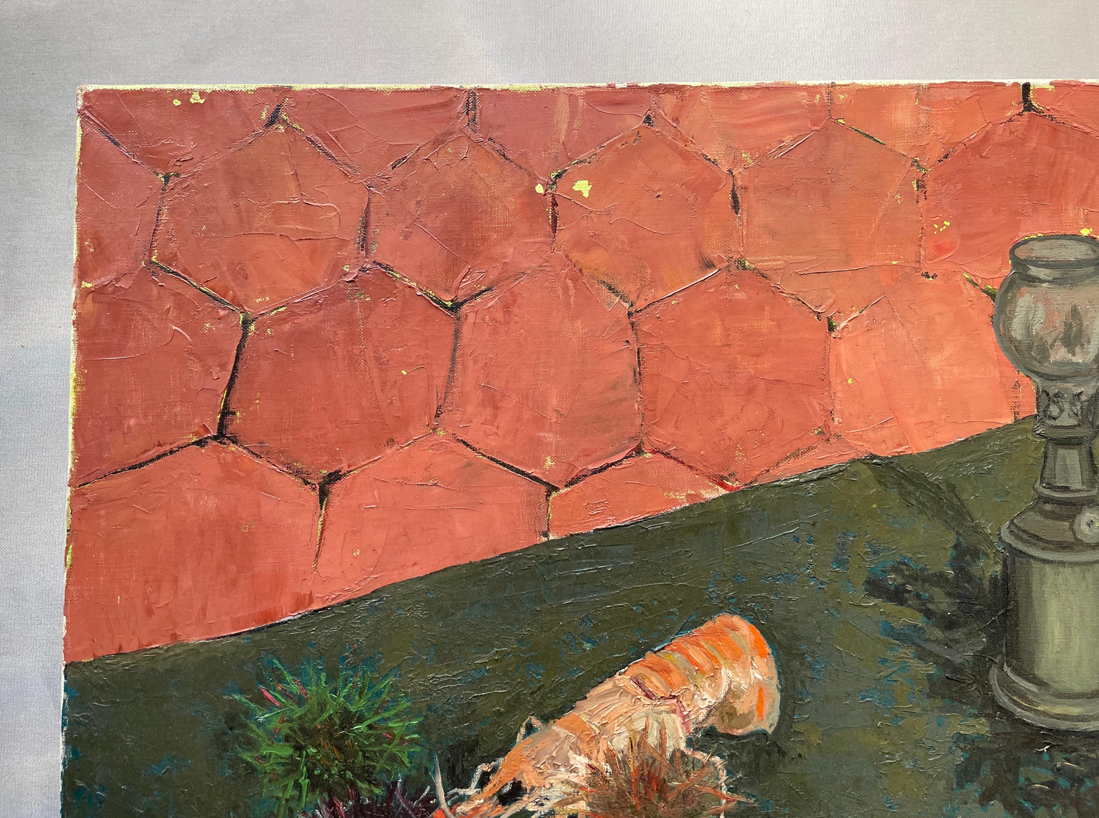 Dolly Davis, Still Life With Shellfish, Oil On Canvas, Large Format For Sale 3