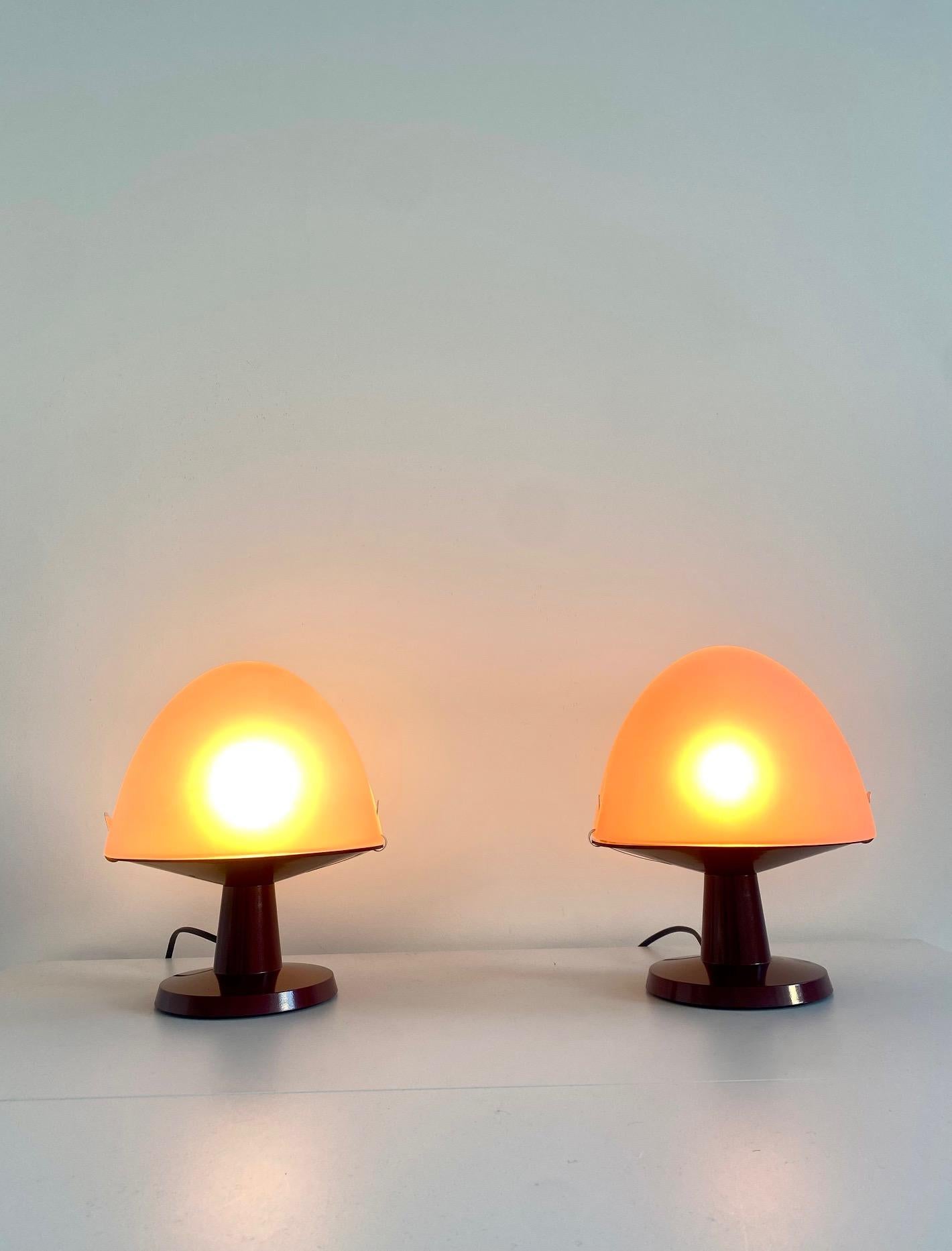 Glass Dolly Lamps by Franco Mirenzi for Valenti Luce, 1970s, Set of 2 For Sale