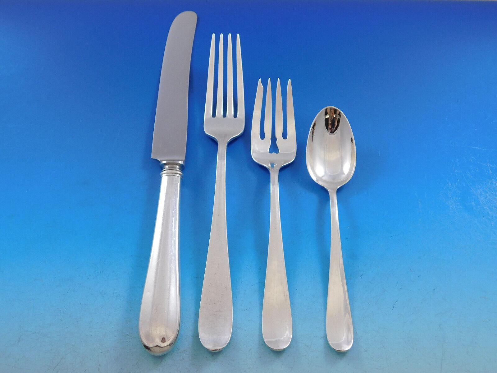 Dinner Size Dolly Madison by Gorham circa 1929 Sterling Silver Flatware set - 58 pieces. This scarce pattern is timeless and unadornd, showing off the silver in its best form. This set includes:

8 Dinner Size Knives, 9 5/8