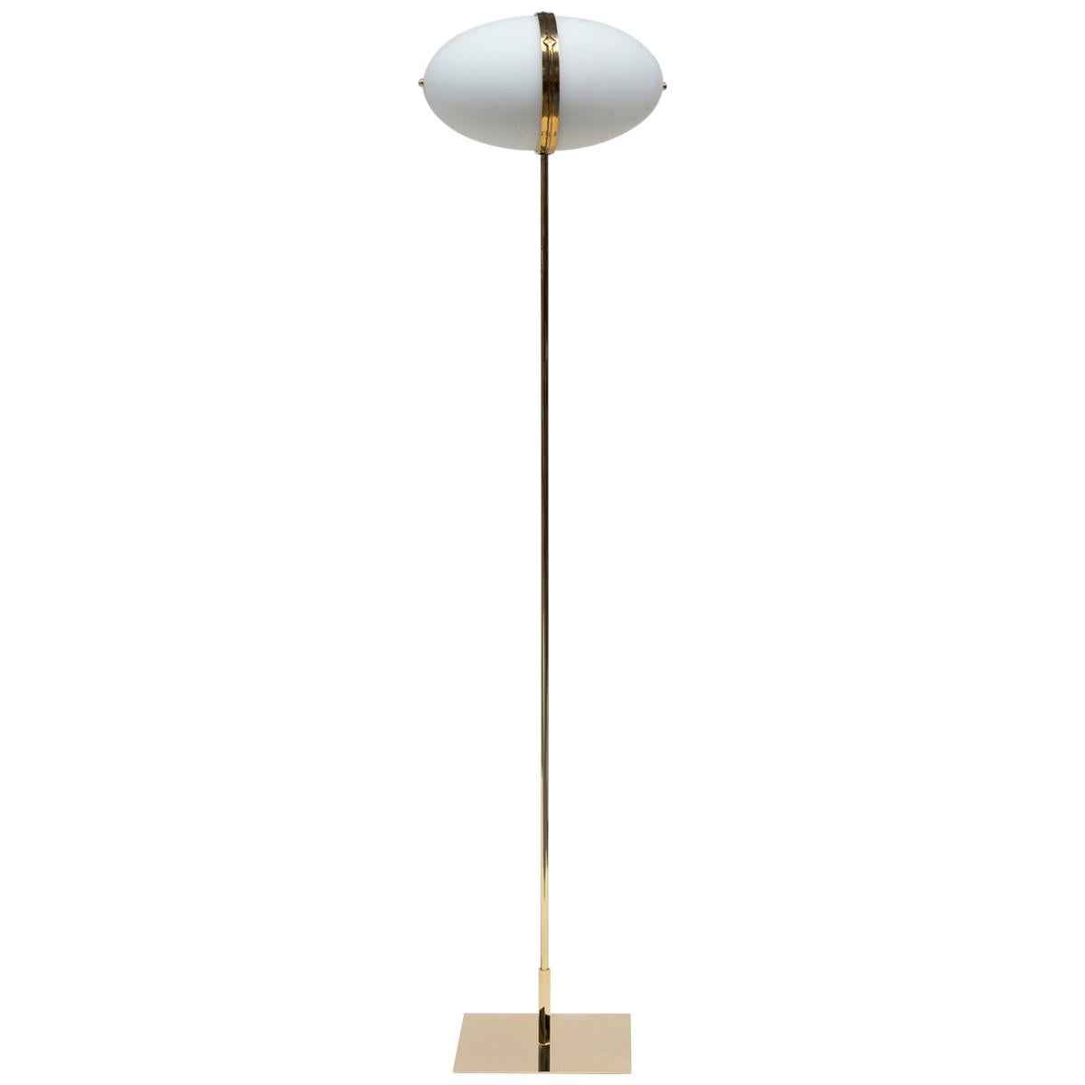 21st Century Art Deco Style Glass and Brass Gloss 'Dolly' MW32 Floor Lamp 