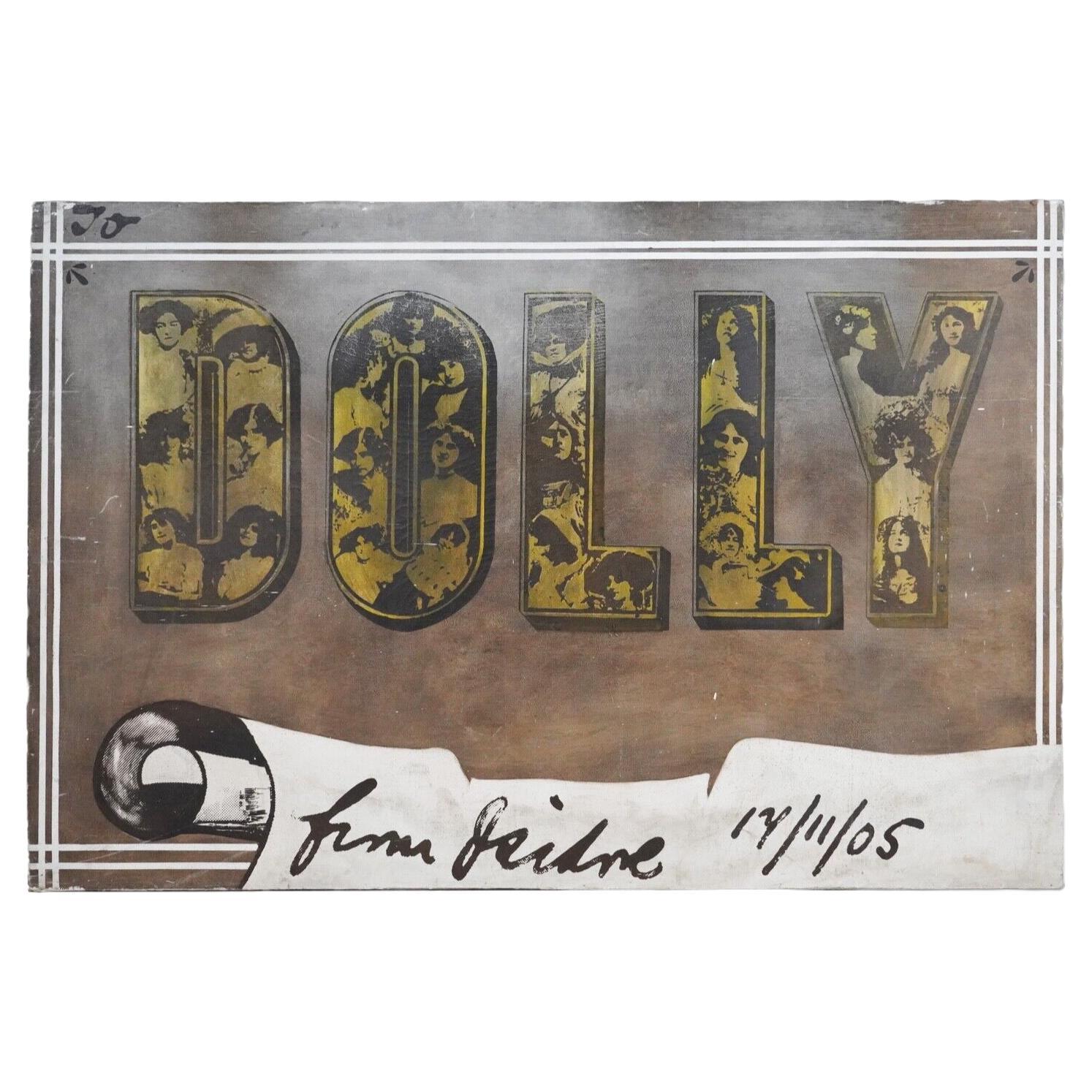 Dolly Sérigraphie Large Mixed Media Art en vente