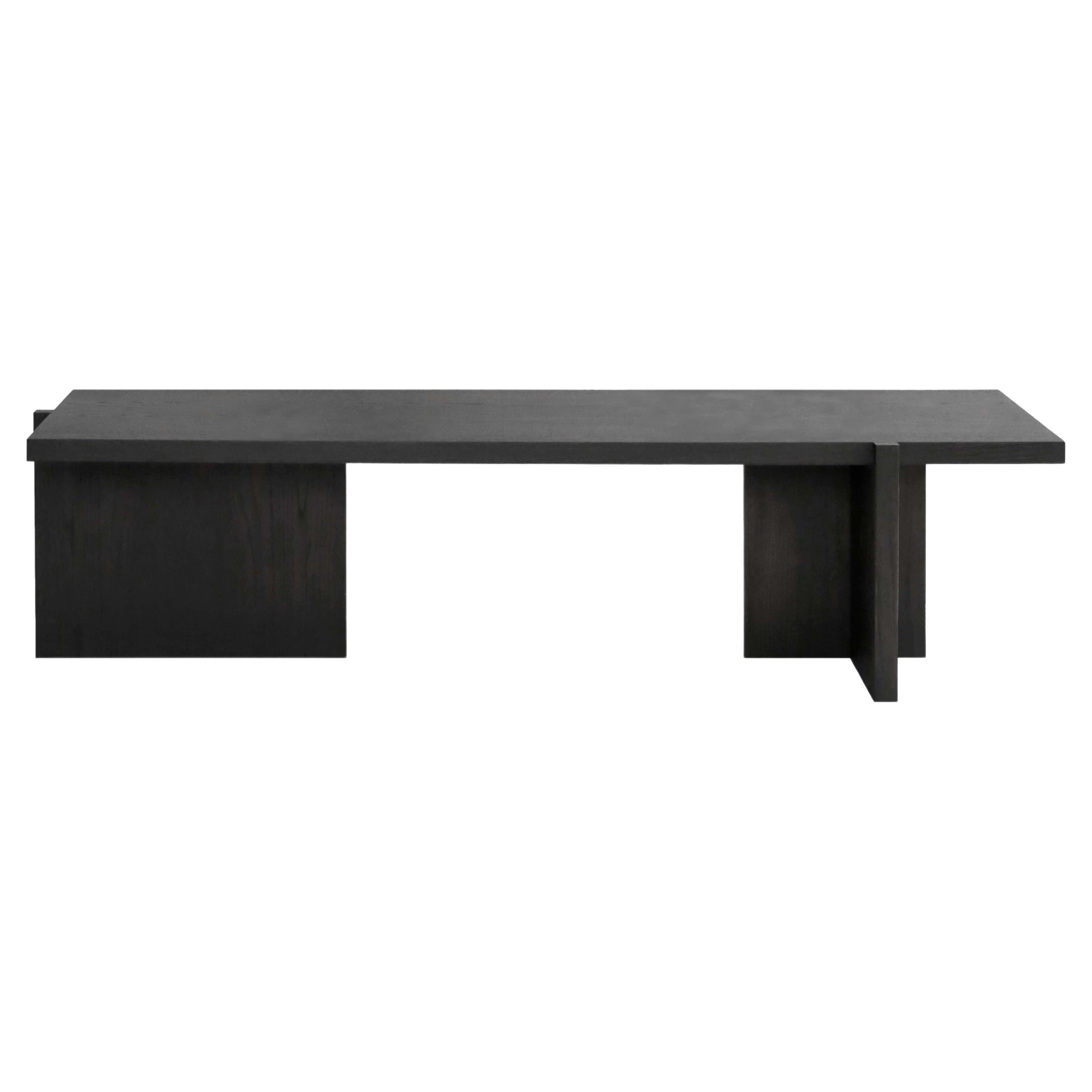 Dolmen Coffee Table, Modern Form and Sooty Oak Color For Sale