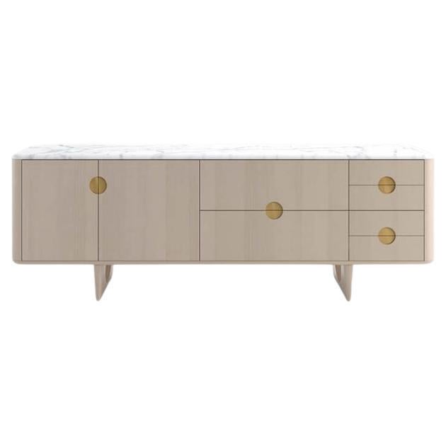 Credenza Dolmen - Faggio nordico con inserti in ottone in vendita