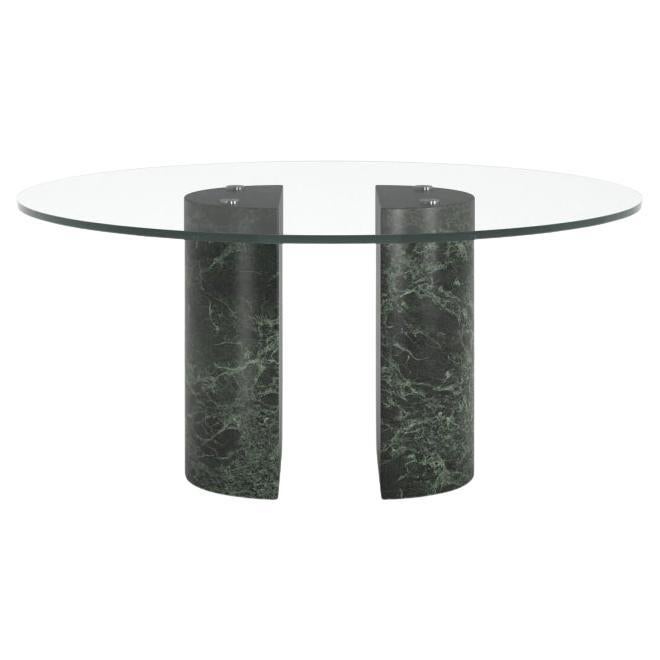 Dolmen Glass Round Table in Green Marble by Giulio Cappellini for Cappellini