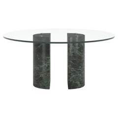 Table ronde en verre Dolmen en marbre vert par Giulio Cappellini pour Cappellini