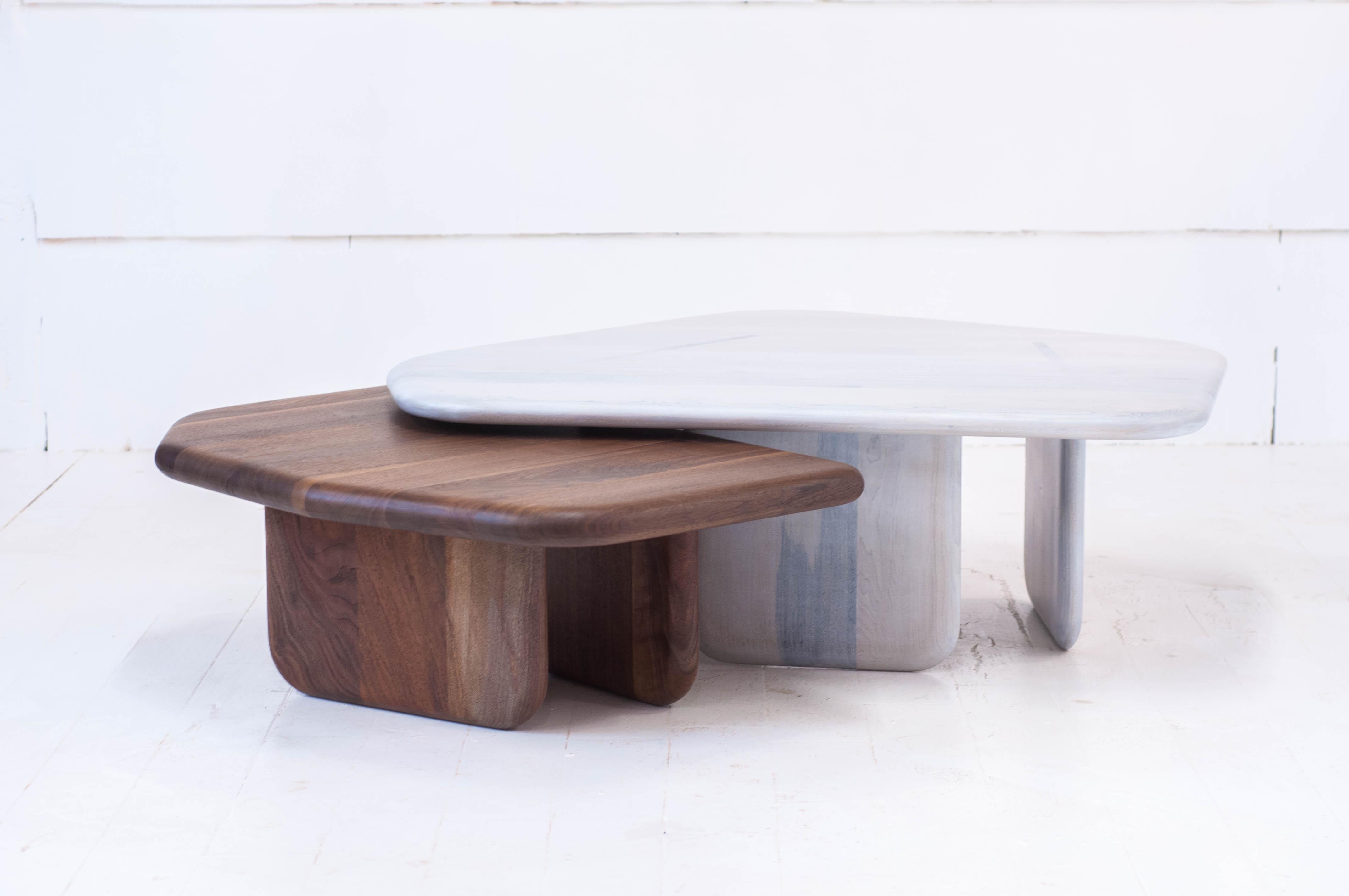 Contemporary Dolmen Low Table in Stonewash Maple