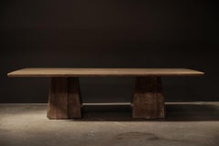 Japanese Sculptural Wood & Paper Massive Dining Table