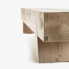 Dolmen Solid Cedar Wood Bench, Designed by Giovanni Tomasini, Made in Italy