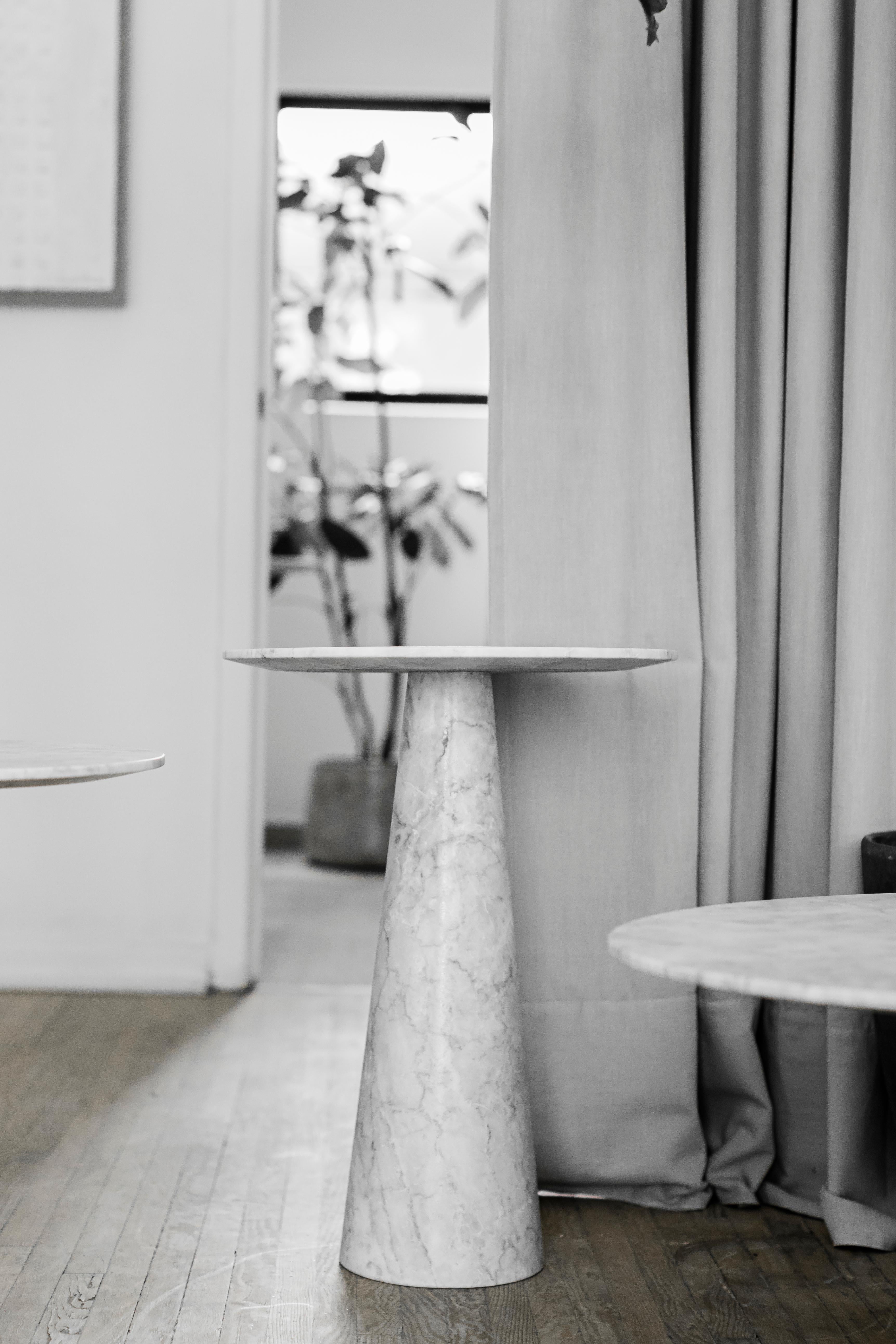 Modern Dolmen White Marble Large Side Table For Sale
