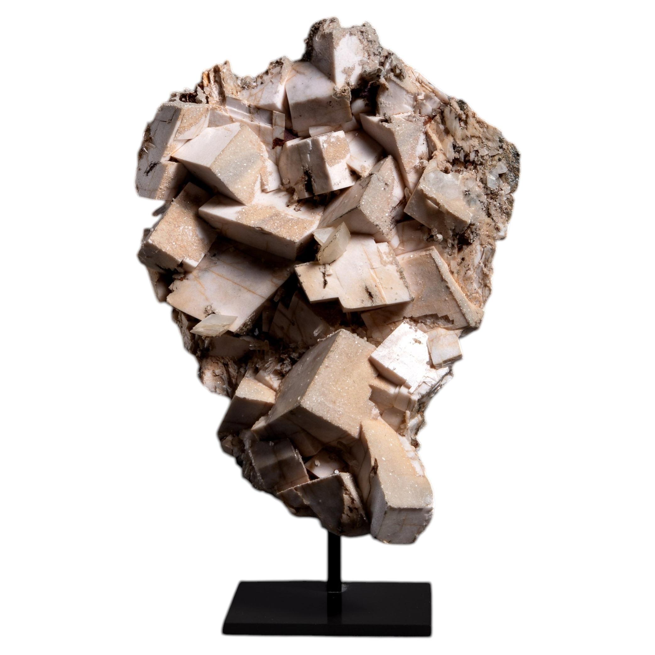 Dolomite Crystals with Sparkling (Druzy) Surface on Matrix For Sale