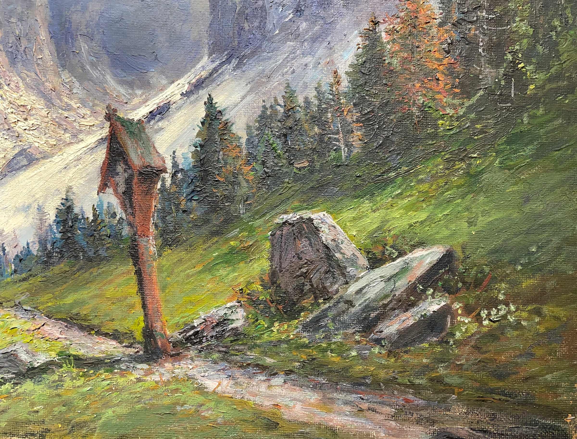 old mountain painting