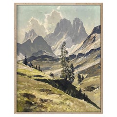 Dolomites Mountains - Oil on Canvas by Georg Grauvogl - 40's