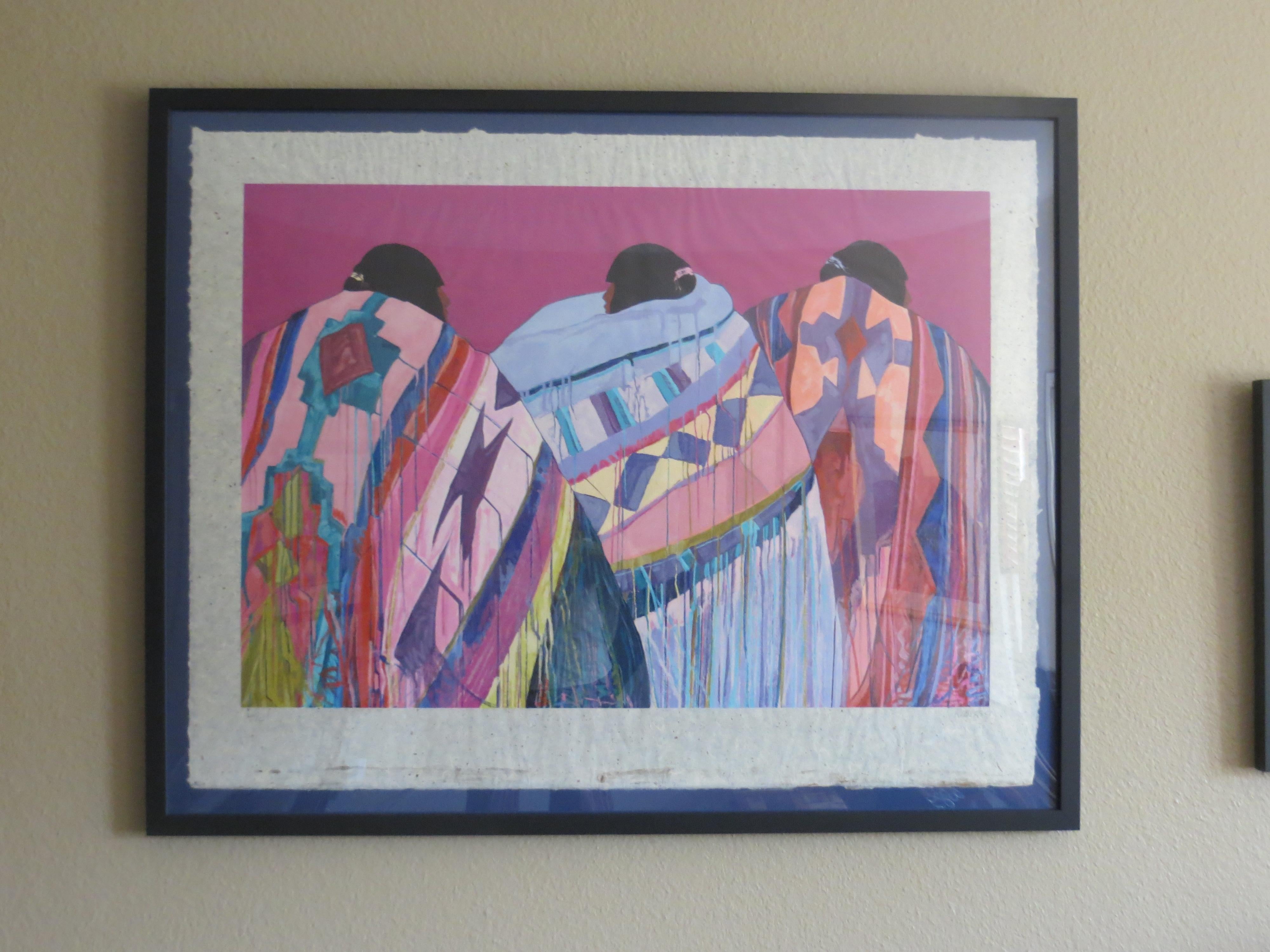 Three Native Americans Aftre Dolona Roberts litho  III / C numbered  signed For Sale 5