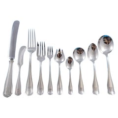 Norman Hammered by Shreve Sterling Silver Flatware Set Service 77 Pcs M ...