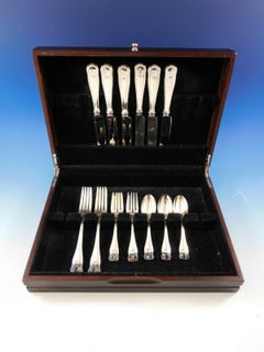 Dolores by Shreve Sterling Silver Flatware Set Service 24 Pcs Dinner L Monogram