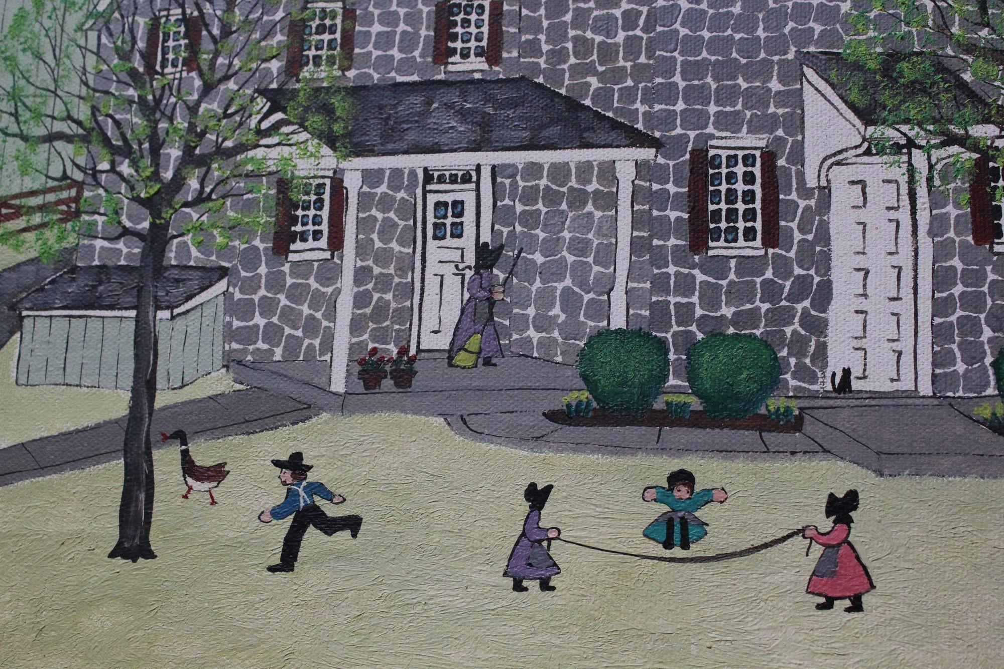 Dolores Hackenberger Folk Art Amish Farm Scene 6