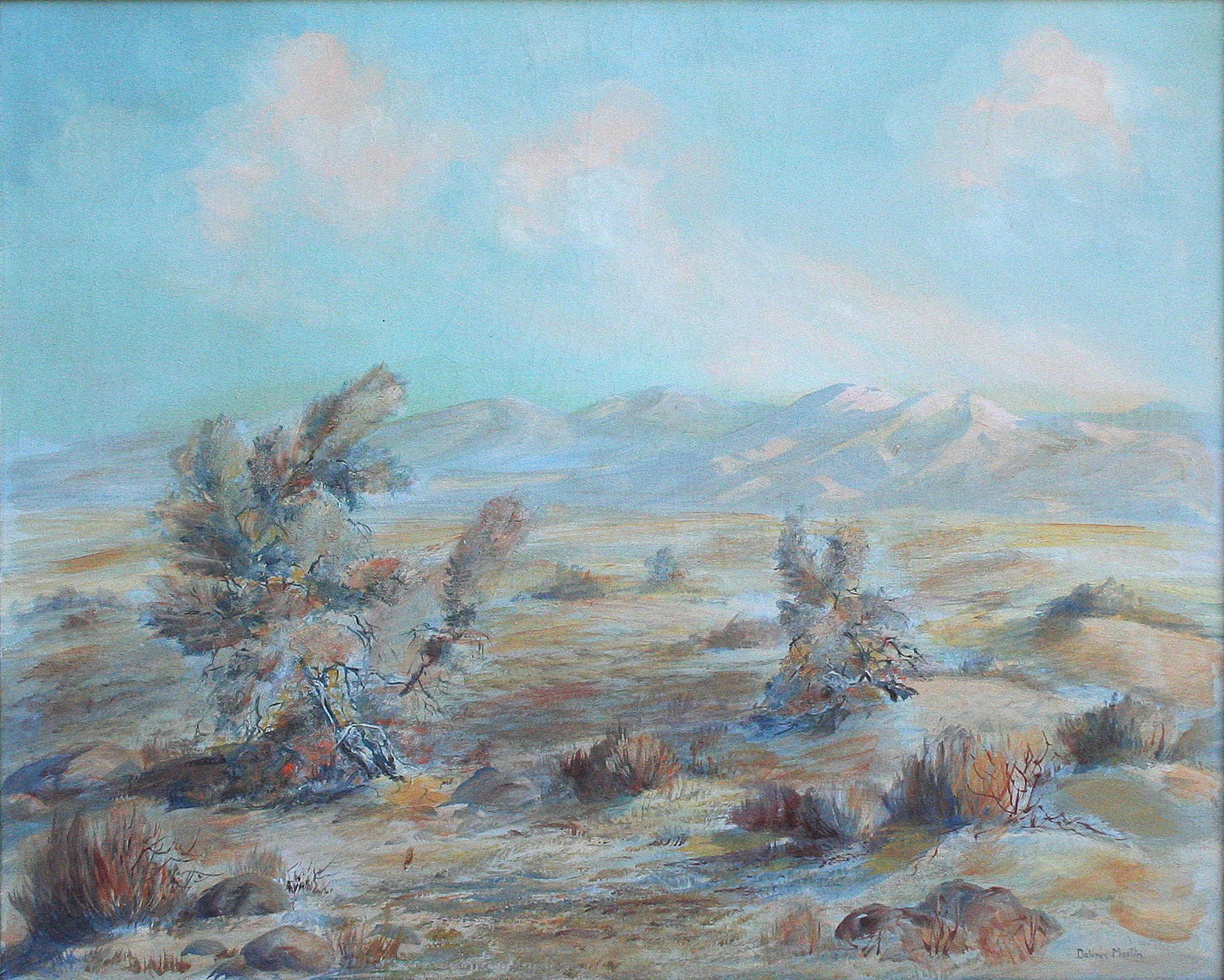 Mid Century Palm Springs Desert Landscape - Painting by  Dolores Martin