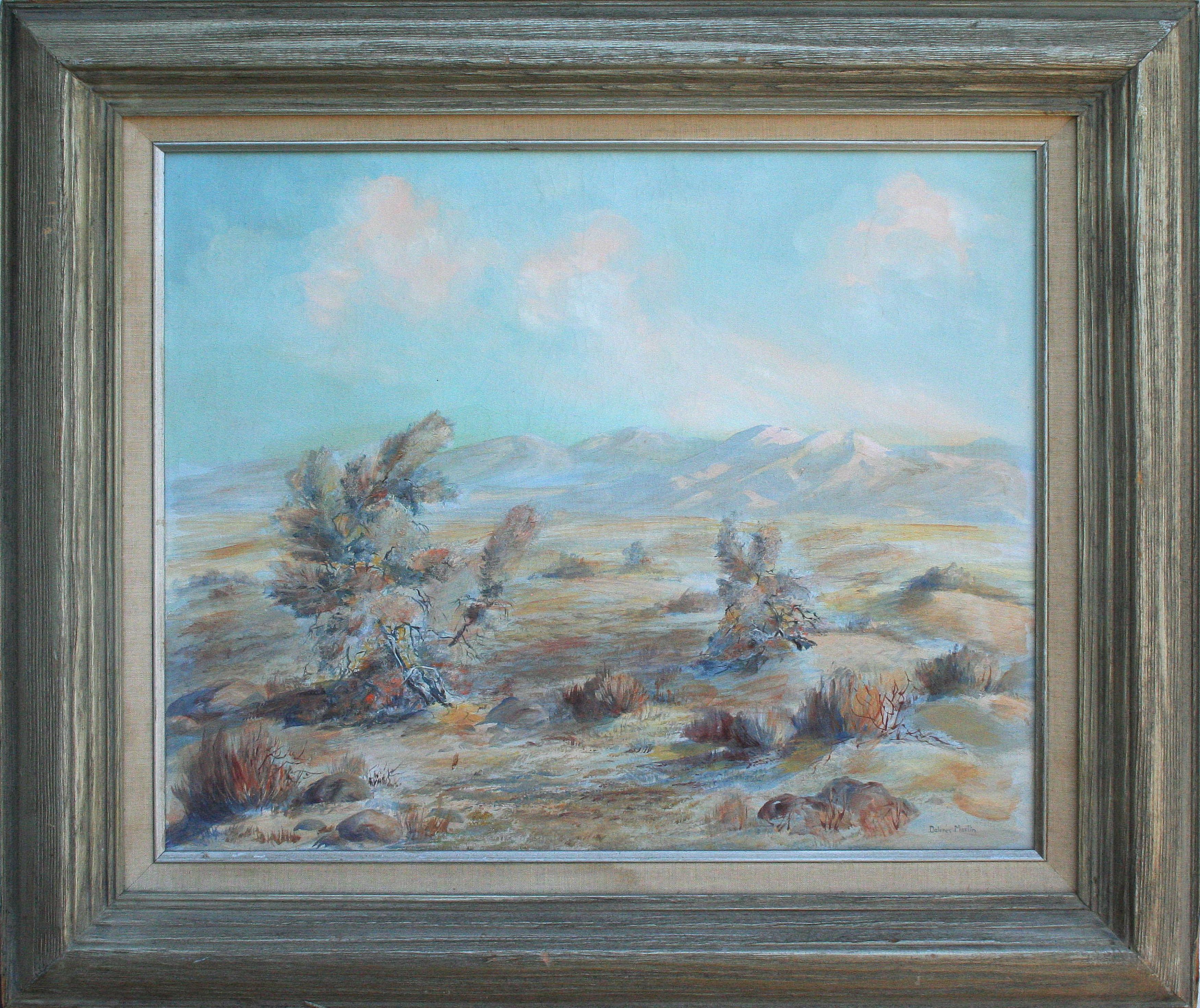  Dolores Martin Landscape Painting - Mid Century Palm Springs Desert Landscape