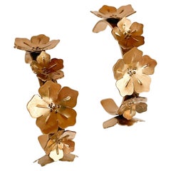 Dolores Ortega Handcrafted Bronze Hoop Earrings – Bold Floral