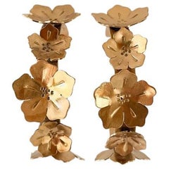 Dolores Ortega Handcrafted Bronze Hoop Earrings – Bold Floral