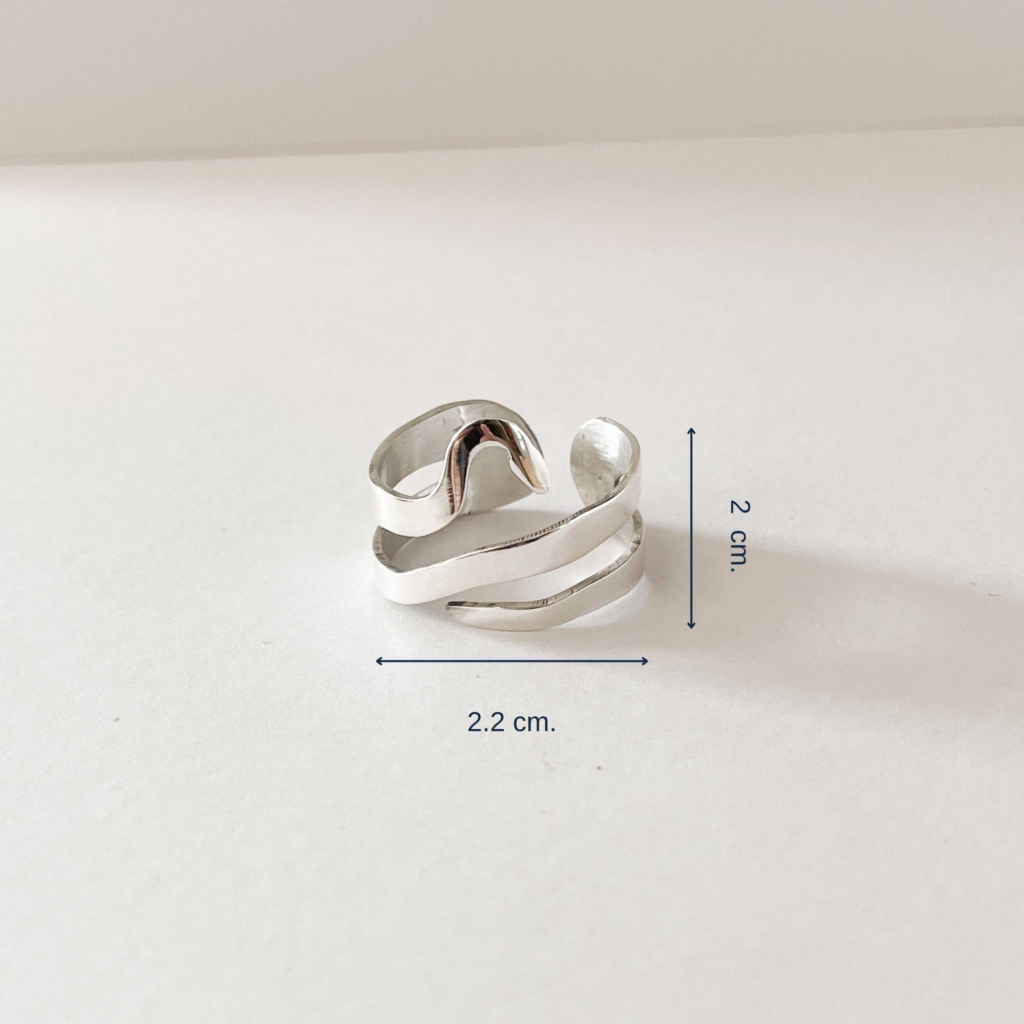 Anello infinito con serpente in argento Sterling di Dolores Ortega - Regolabile Fatto a mano in vendita 3