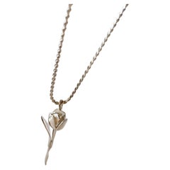 Dolores Ortega Contemporary Sterling Silver Tulip Pendant Necklace