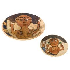 Vintage Dolores Porras, Mermaid Bowls, Santa Maria Atzompa, Oaxaca, Mexico, '2 Pieces'