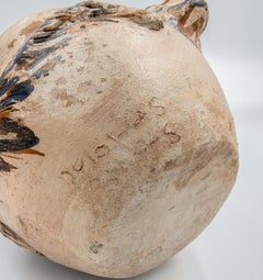 Dolores Porras Mexican Antique Rustic Vase Iguana Clay Made in Oaxaca, 2006