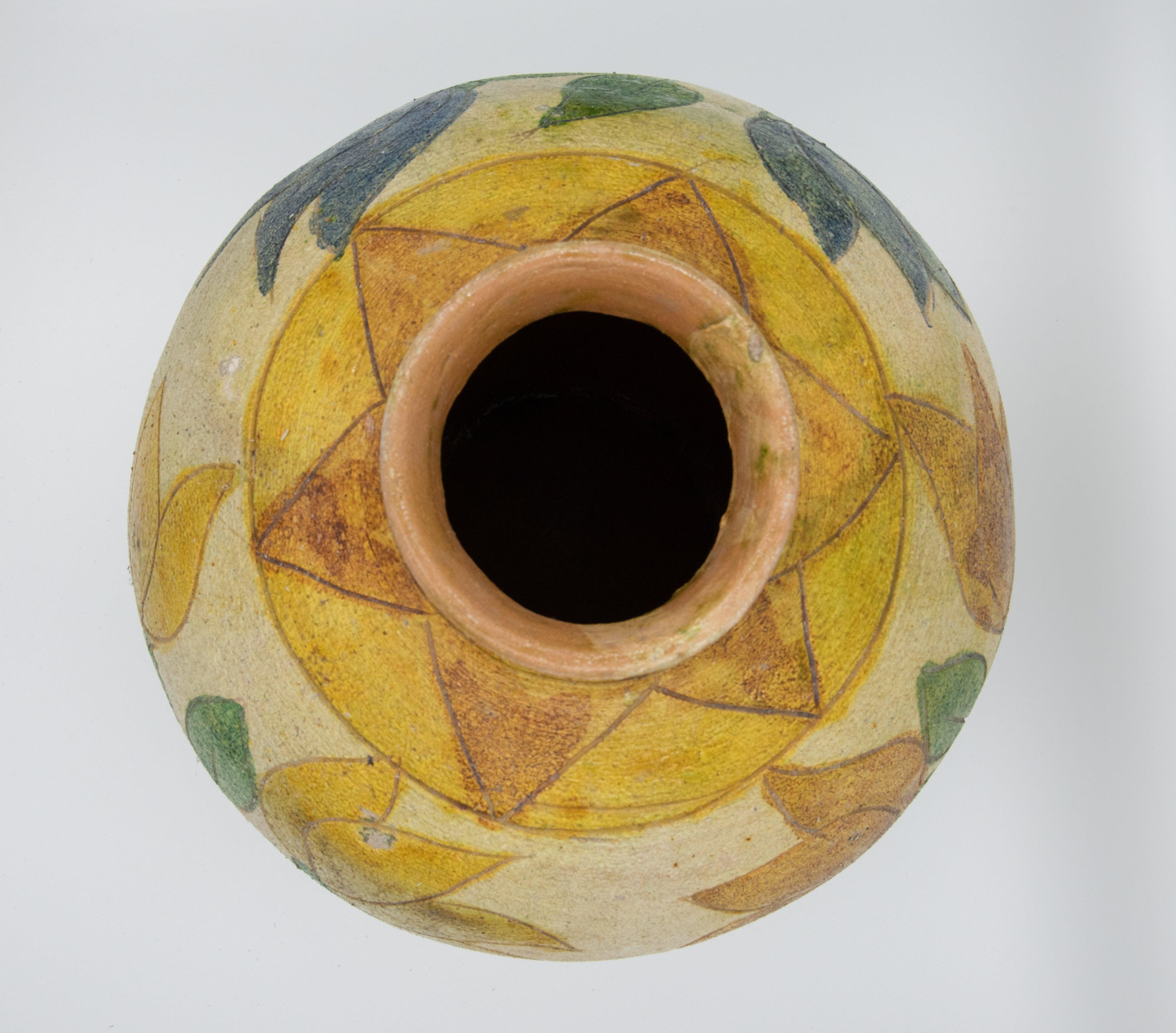 Ceramic Dolores Porras Mexican Antique Rustic Vase Terracotta Clay Handmade in Oaxaca