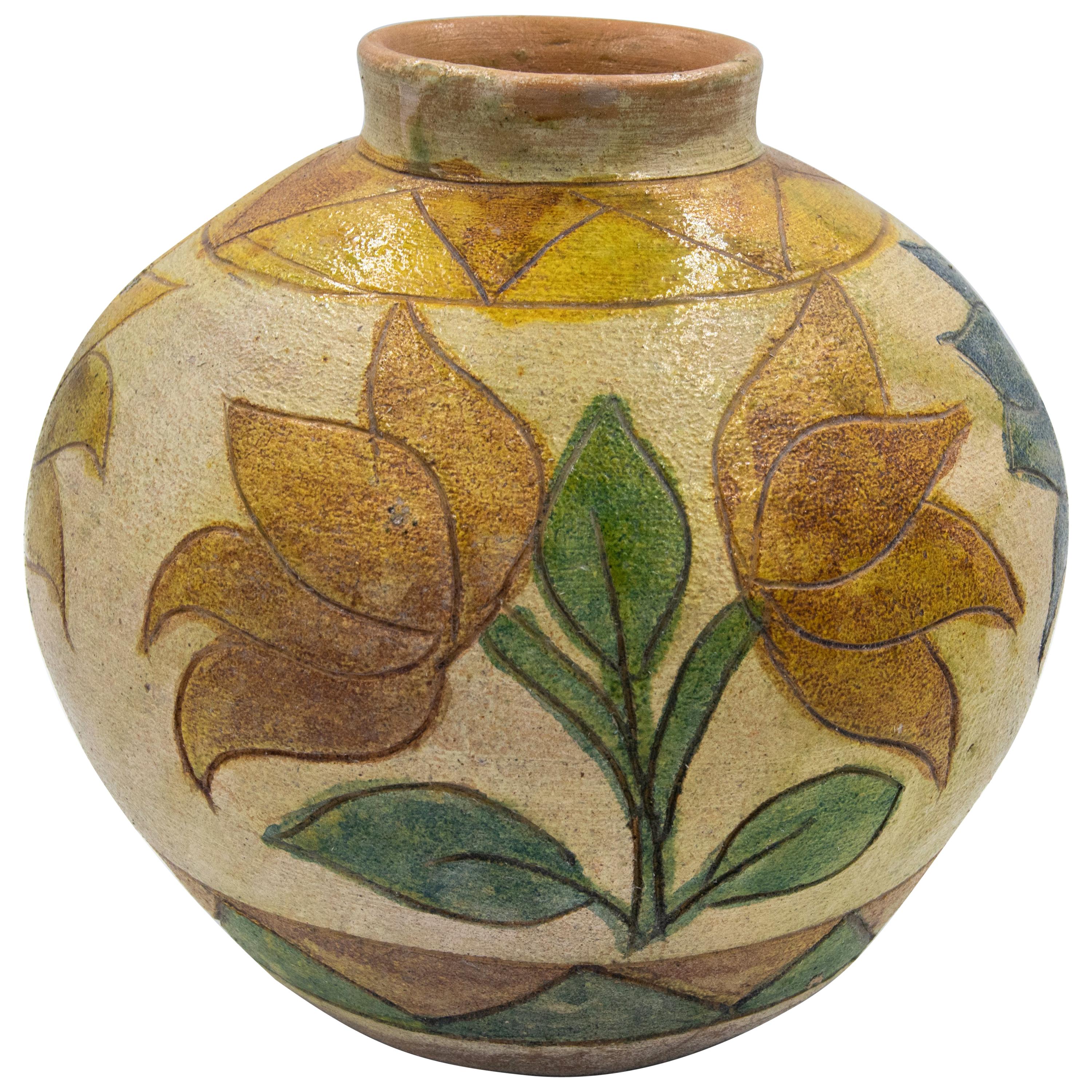 Dolores Porras Mexican Antique Rustic Vase Terracotta Clay Handmade in Oaxaca