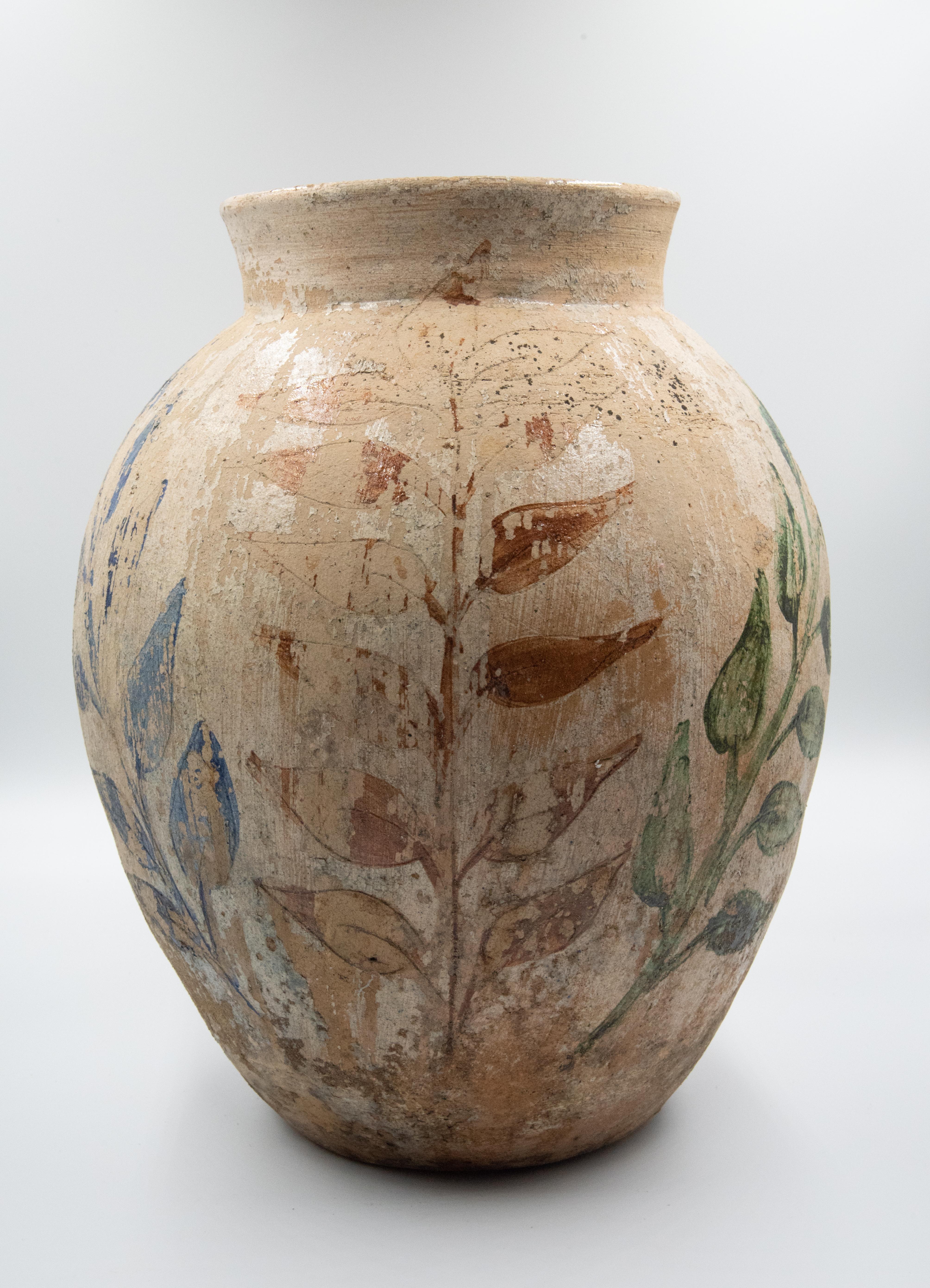 Contemporary Dolores Porras Mexican Vessel Antique Rustic Clay Vase Made in Oaxaca, 1984