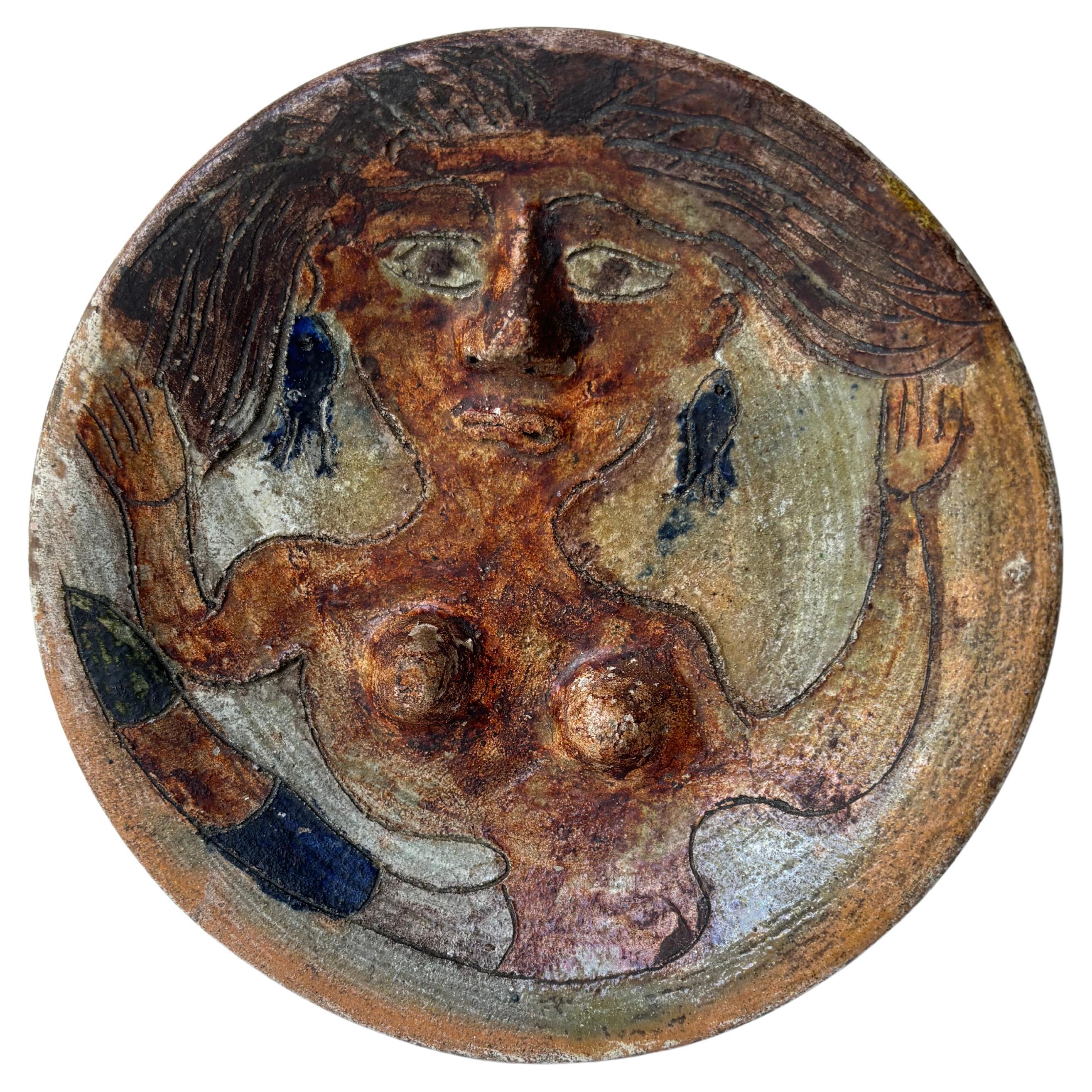 Piatto moderno in ceramica / terracotta di Dolores Porras .Firmato in vendita