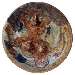 Assiette moderne en céramique/terracotta Dolores Porras, signée
