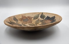 Dolores Porras Pottery Mexican Clay Plate Terracotta Flower Design Rustic