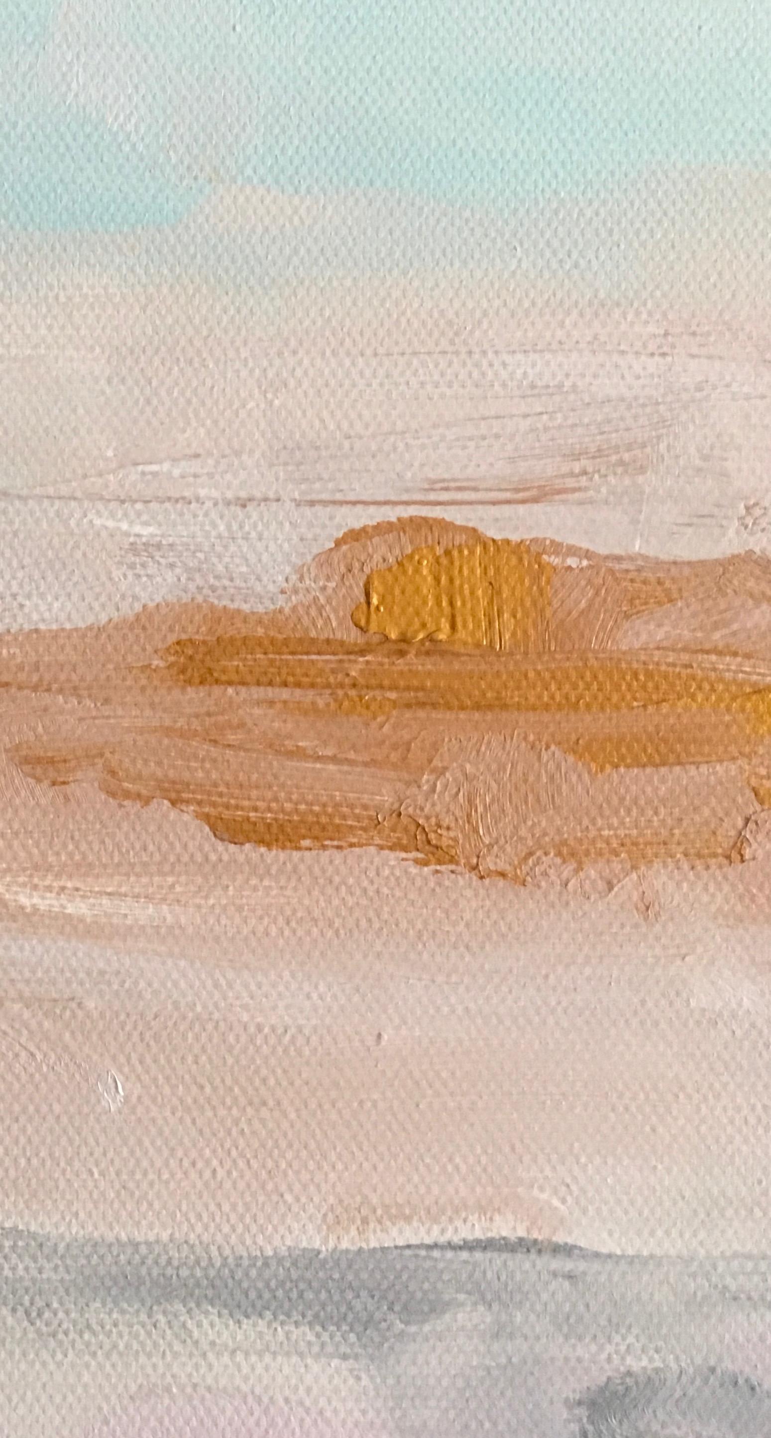 Abstraktes Gemälde „Mist Rising“ (Grau), Abstract Painting, von Dolores Tema