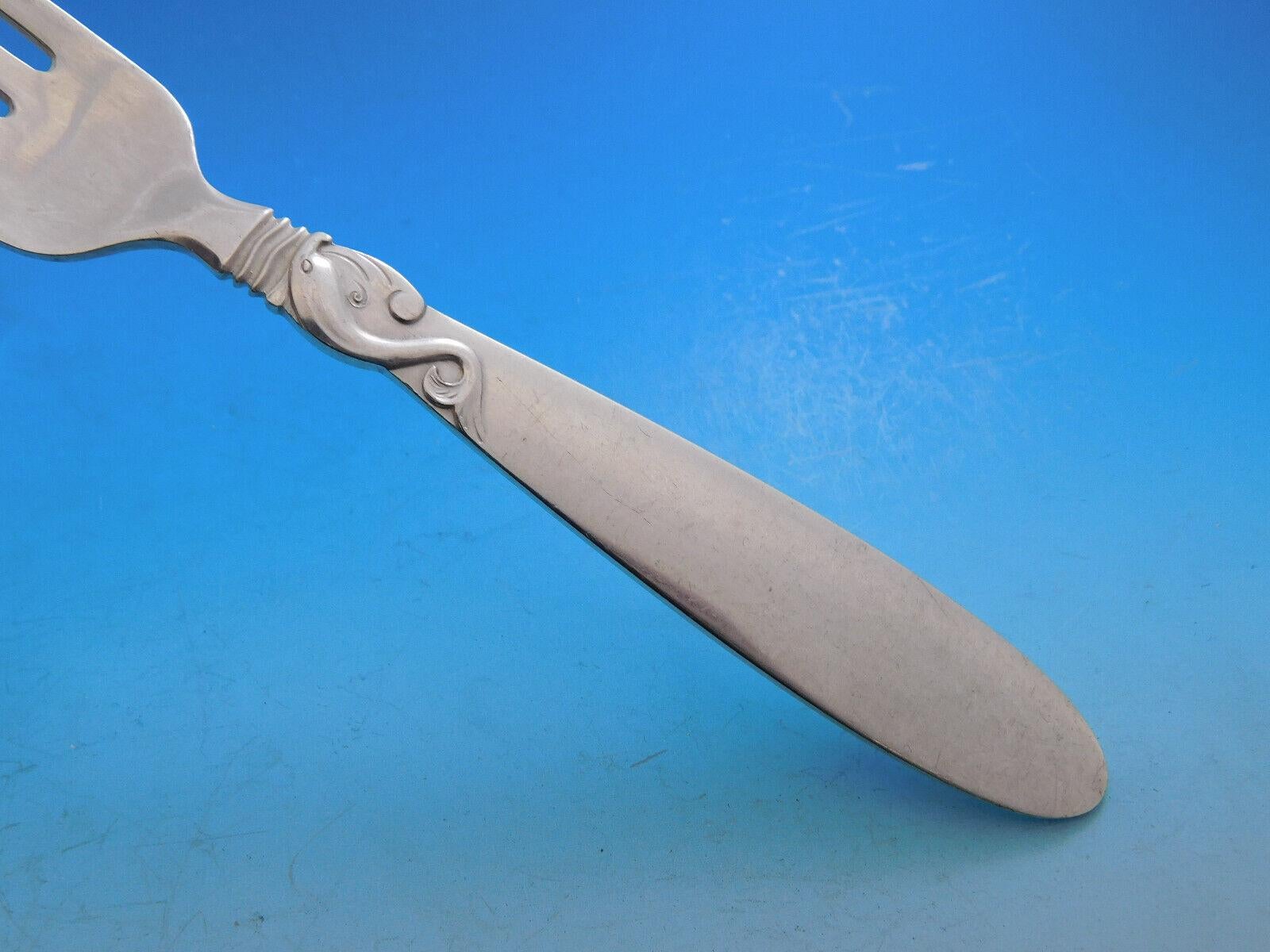 Set di posate in argento Sterling Dolphin by Frigast Denmark 34 pezzi In condizioni ottime in vendita a Big Bend, WI