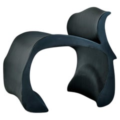 Sedia Dolphin in PETG nero rinforzato con resina e fibra di vetro di UNICOGGETTO