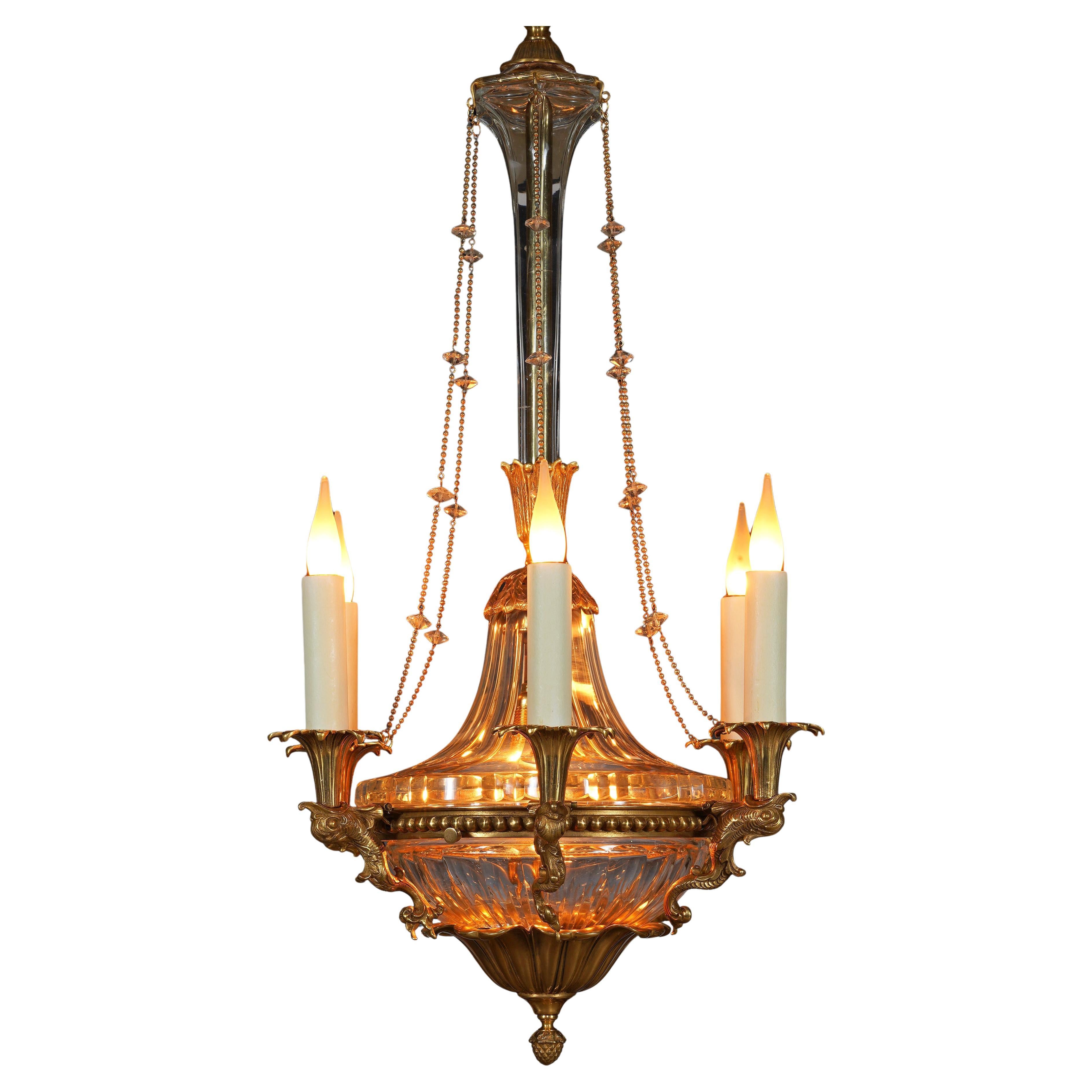 "Dolphin" Chandelier attr. to Maison Baguès, France, circa 1900