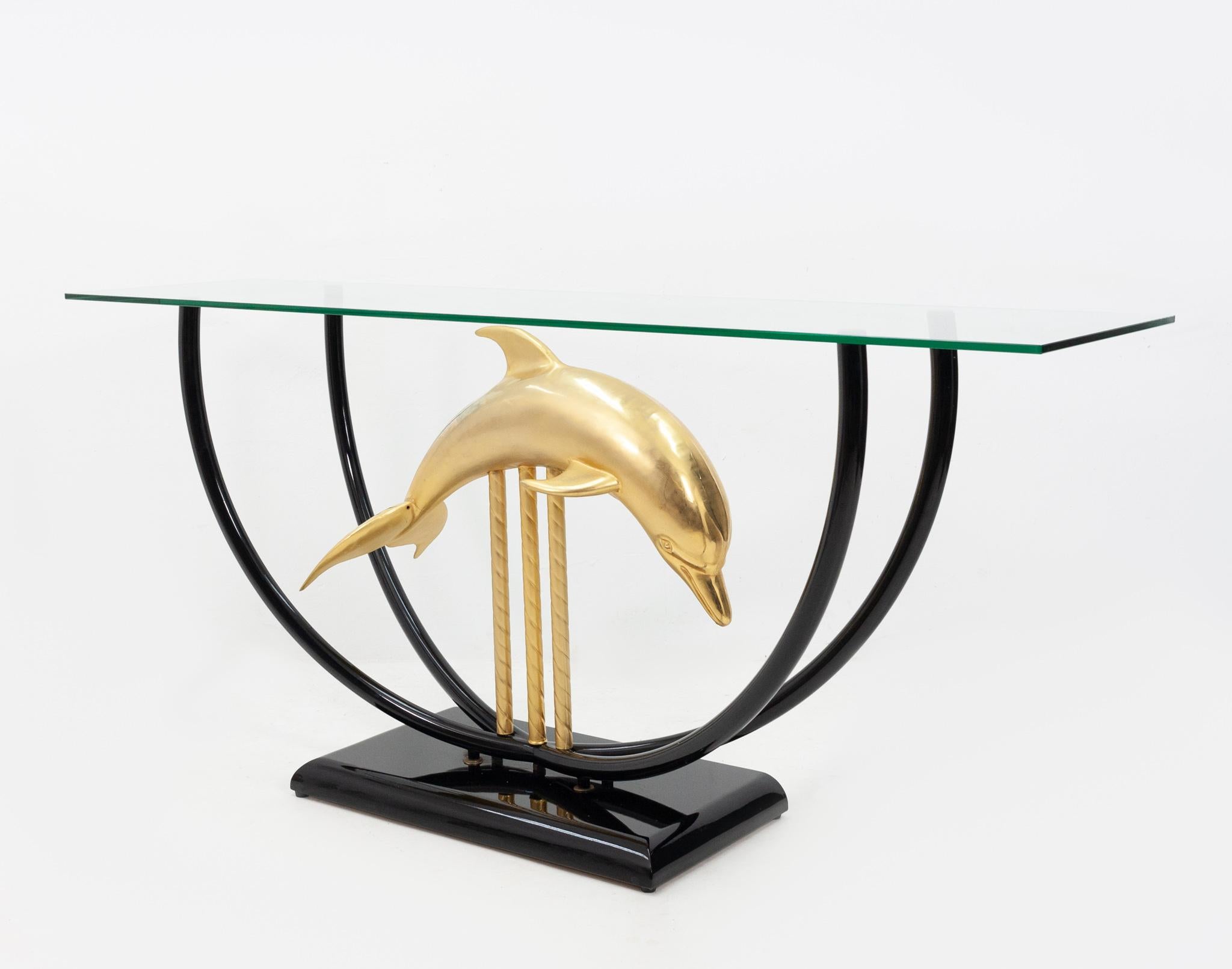 Dolphin Console Table Hollywood Regency, 1970s In Good Condition In Den Haag, NL