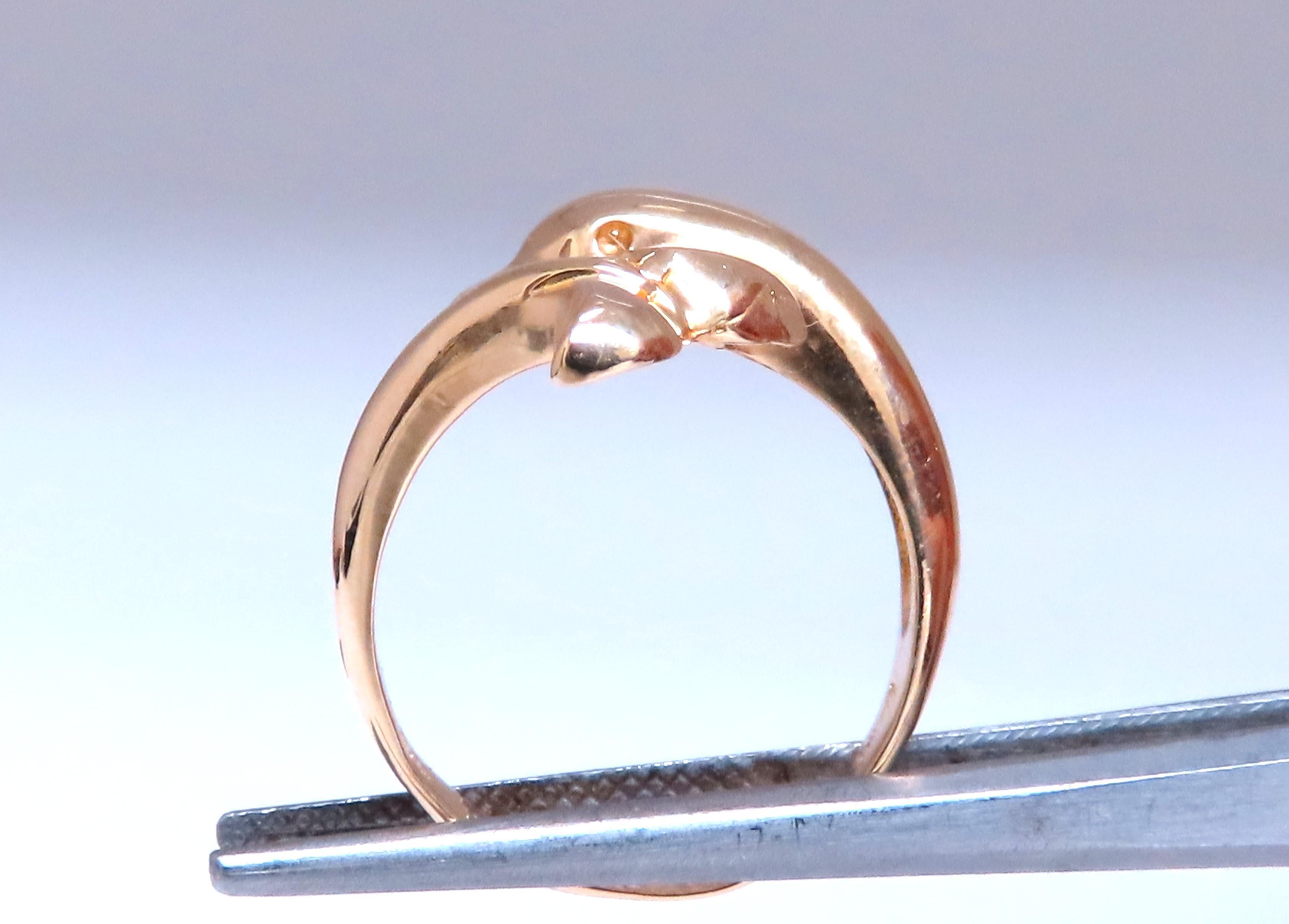 Dolphin Crossover Wrap Ring 14kt Gold  12546 In New Condition For Sale In New York, NY