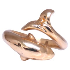Anillo Cruzado Delfín Oro 14kt  12546